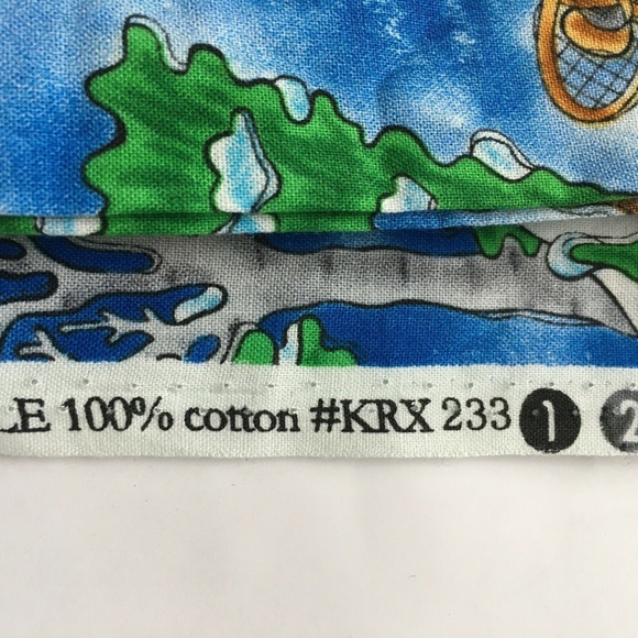 Christmas Fabric Moose Camping Log Cabin 100% Cotton Winter Colourful Fabricland - Picture 10 of 10